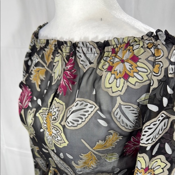 rag & bone Black Floral Fitted Long Sleeve Blouse Size Small - Picture 3 of 9